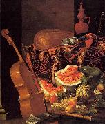 Cristoforo Munari Still-Life with Musical Instruments and Fruit Germany oil painting artist